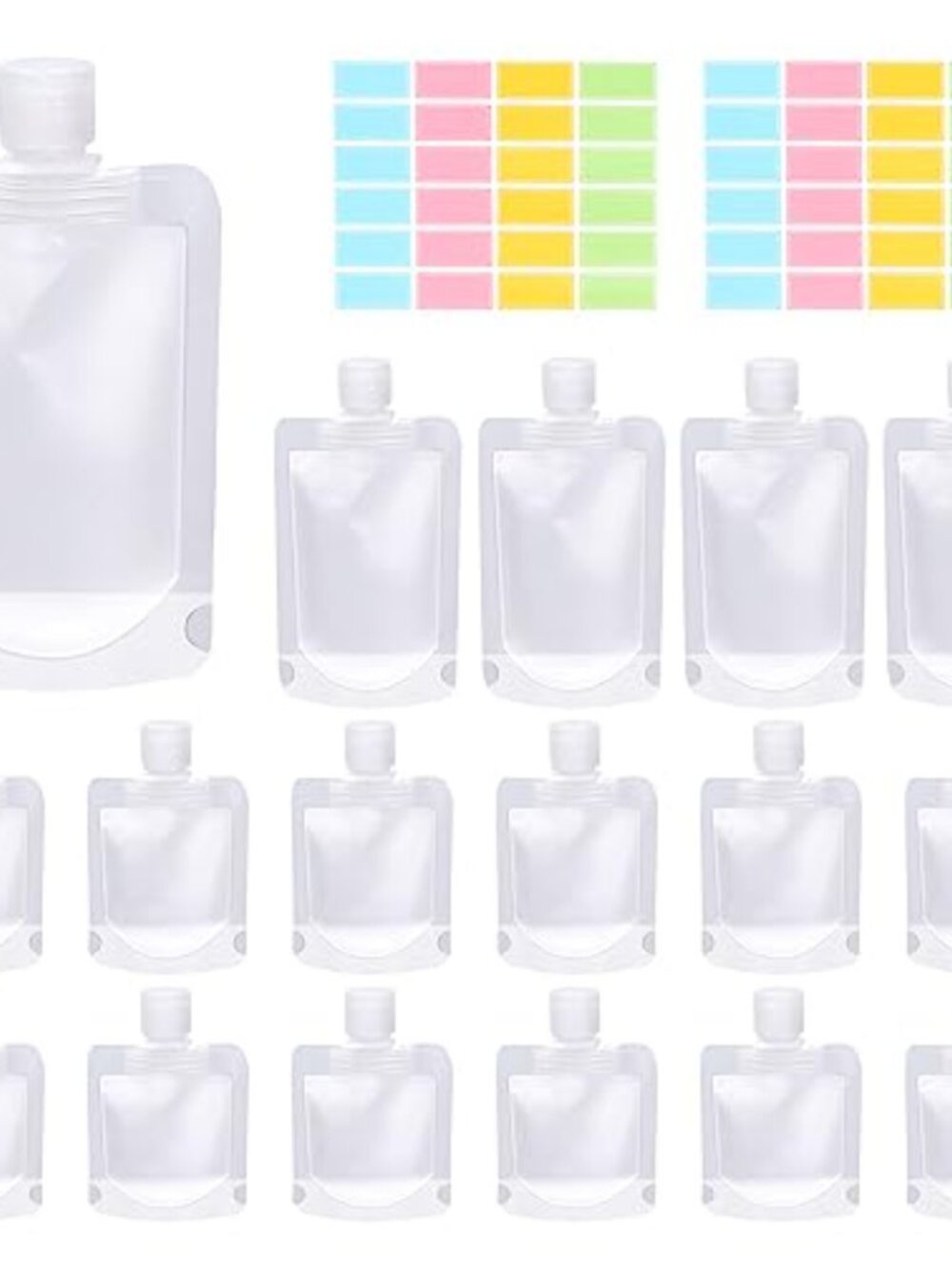 24 Pack Travel Pouches 30ml 50ml 100ml Leak-Proof TSA Approved Toiletry Bags
